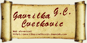 Gavrilka Cvetković vizit kartica